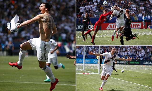 Ibrahimovic Cetak 2 Gol pada Laga Debut dengan LA Galaxy